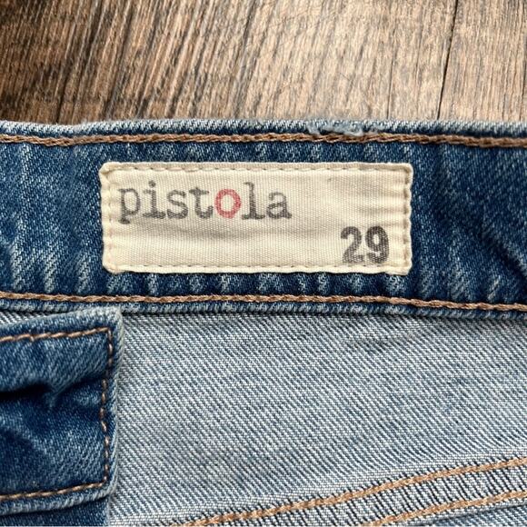 Pistola Pick Me Up 2 Tone Ripped Distressed Button Fly Raw Hem Ankle Jeans Sz 29 - Picture 10 of 10